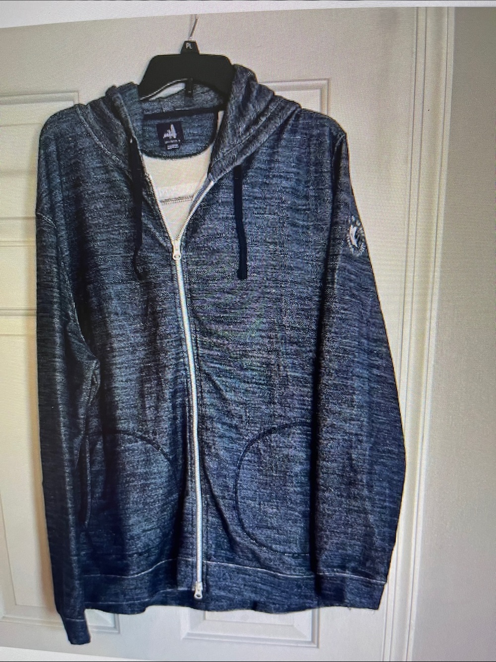 johnnie-O Heathered Navy Full-Zip Hoodie Sweater